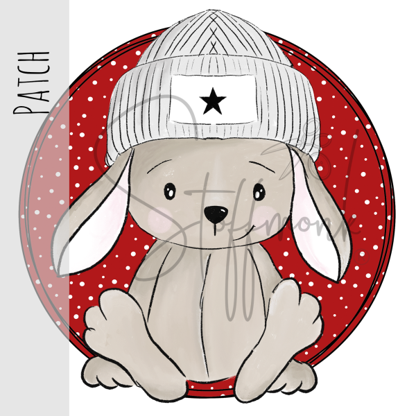 Patch / Aufnäher  - "Coole Socke" - Rot Punkte - Rund